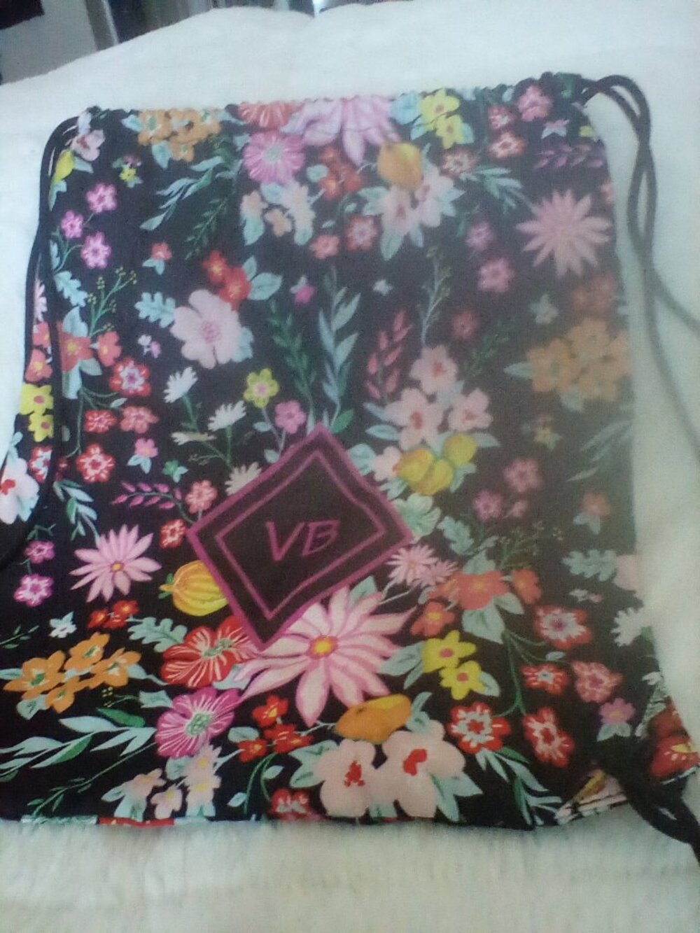 Vera Bradley Drawstring Backsack in Tangerine Twist